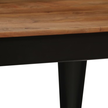 vidaXL Τραπεζαρία 120x60x76cm από Μασίφ Ξύλο Ακακίας και Ατσάλι 1 τεμ.