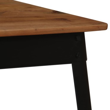 vidaXL Τραπεζαρία 120x60x76cm από Μασίφ Ξύλο Ακακίας και Ατσάλι 1 τεμ.