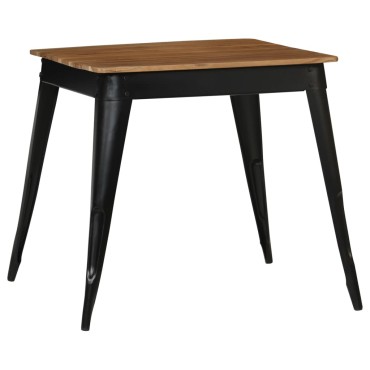 vidaXL Τραπεζαρία 75x75x76cm από Μασίφ Ξύλο Ακακίας και Ατσάλι 1 τεμ.