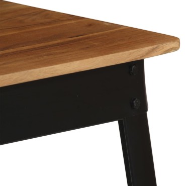 vidaXL Τραπεζαρία 75x75x76cm από Μασίφ Ξύλο Ακακίας και Ατσάλι 1 τεμ.