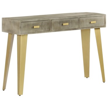 vidaXL Τραπέζι Κονσόλα Γκρι / Μπρονζέ 110x35x76cm Μασίφ Ξύλο Μάνγκο 1 τεμ.