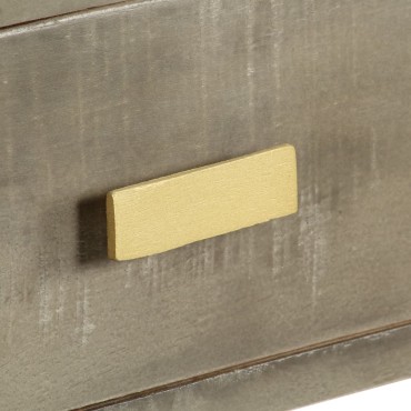 vidaXL Τραπέζι Κονσόλα Γκρι / Μπρονζέ 110x35x76cm Μασίφ Ξύλο Μάνγκο 1 τεμ.