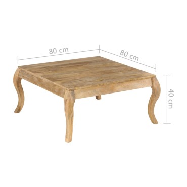 vidaXL Τραπεζάκι Σαλονιού 80x80x40cm από Μασίφ Ξύλο Μάνγκο 1 τεμ.