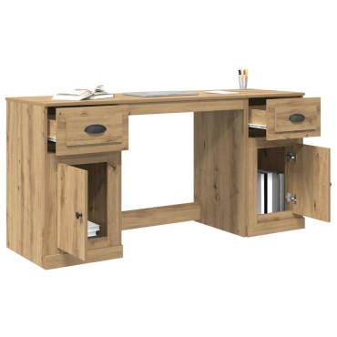 vidaXL Γραφείο με Ντουλάπι Artisan Oak Επεξεργασμένο Ξύλο 154,5x50x75cm 1 τεμ.