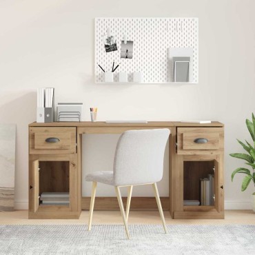 vidaXL Γραφείο με Ντουλάπι Artisan Oak Επεξεργασμένο Ξύλο 154,5x50x75cm 1 τεμ.