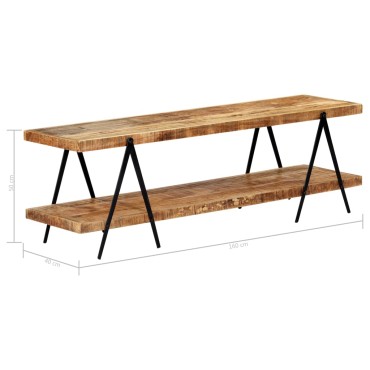 vidaXL Έπιπλο Τηλεόρασης 160x40x50cm από Μασίφ Ξύλο Μάνγκο