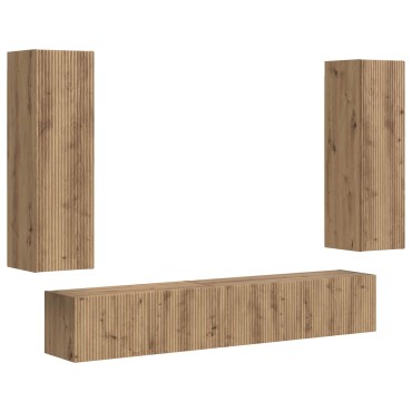 vidaXL Σετ επίπλου τηλεόρασης 3 τμχ. Artisan Oak Επεξεργασμένο Ξύλο