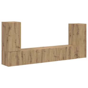 vidaXL Σετ επίπλου τηλεόρασης 4 τμχ. Artisan Oak Επεξεργασμένο Ξύλο