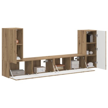 vidaXL Σετ επίπλου τηλεόρασης 4 τμχ. Artisan Oak Επεξεργασμένο Ξύλο