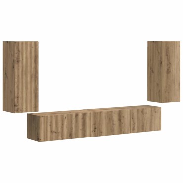 vidaXL Σετ επίπλου τηλεόρασης 4 τμχ. Artisan Oak Επεξεργασμένο Ξύλο