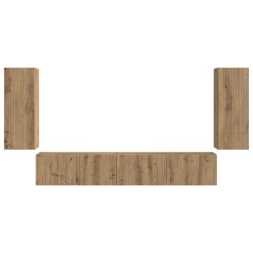 vidaXL Σετ επίπλου τηλεόρασης 4 τμχ. Artisan Oak Επεξεργασμένο Ξύλο