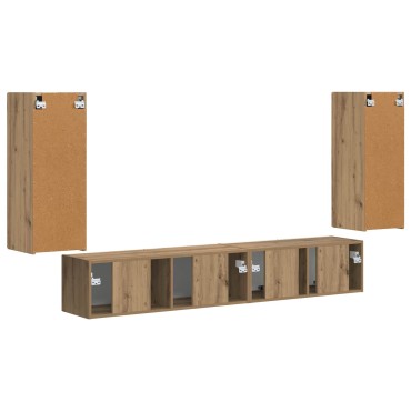 vidaXL Σετ επίπλου τηλεόρασης 4 τμχ. Artisan Oak Επεξεργασμένο Ξύλο