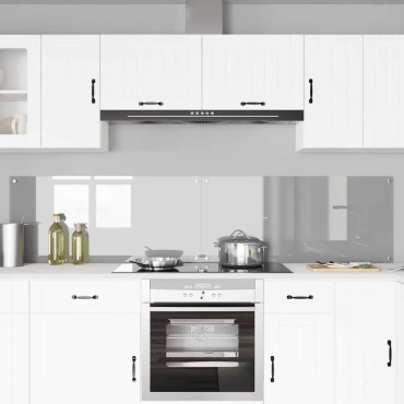 vidaXL Πλάτη κουζίνας 2 τμχ. Ανοιχτό γκρι 110 x 50 cm σκληρυμένο γυαλί