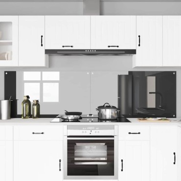 vidaXL Πλάτη κουζίνας 2 τμχ. Σκούρο Γκρι 110 x 60 cm σκληρυμένο γυαλί