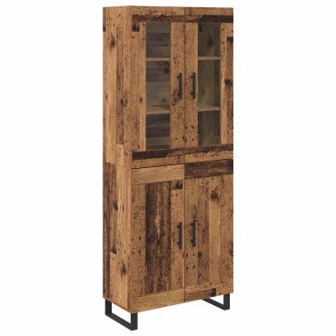 vidaXL Highboard 2 τεμ. Παλιό Ξύλο 69,5x34x180cm