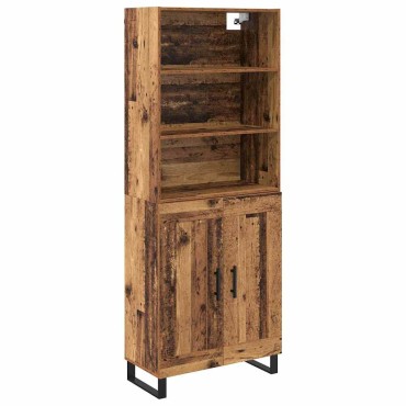 vidaXL Highboard 2 τεμ. Παλιό ξύλο 69,5x34x180cm