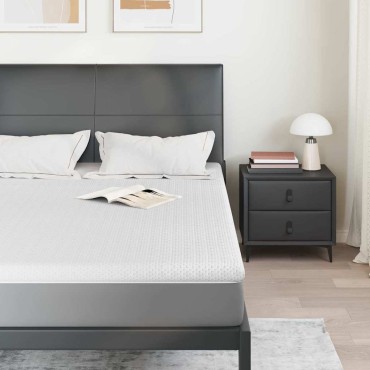 vidaXL Στρώμα επικάλυψης Λευκό 140 x 190 cm Υφασμα Jacquard