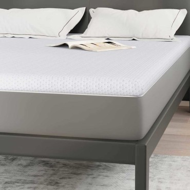 vidaXL Στρώμα επικάλυψης Λευκό 140 x 190 cm Υφασμα Jacquard