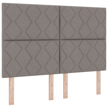 vidaXL LED κεφαλάρι Taupe ύφασμα 144x7x128cm