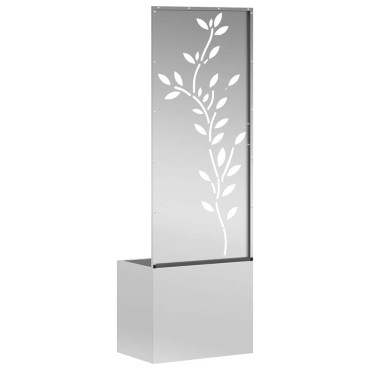 vidaXL Οθόνη Ιδιωτικότητας Κήπου Floral Ασημί 50 x 32 x 150 εκ
