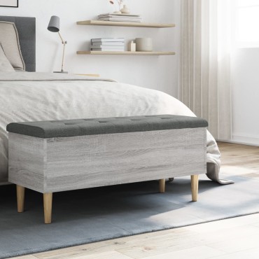 vidaXL Παγκάκι Αποθήκευσης Γκρι Sonoma 102x42x46cm Επεξεργασμένο Ξύλο 1 τεμ.