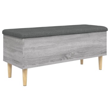 vidaXL Παγκάκι Αποθήκευσης Γκρι Sonoma 102x42x46cm Επεξεργασμένο Ξύλο 1 τεμ.