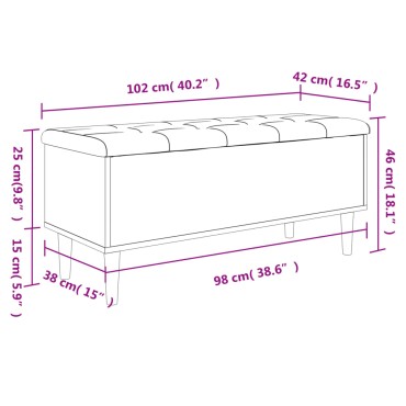 vidaXL Παγκάκι Αποθήκευσης Γκρι Sonoma 102x42x46cm Επεξεργασμένο Ξύλο 1 τεμ.