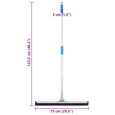 vidaXL Κεφαλή Σκουπίσματος Δαπέδου 75x122,5 εκ. Ατσάλι/Καουτσούκ