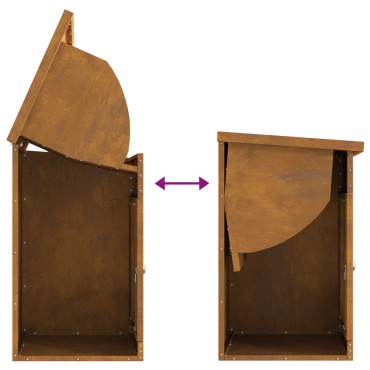 vidaXL Θυρίδα Πακέτων με αποθήκευση Σκ rusty 47,5 x 38 x 59 εκ.