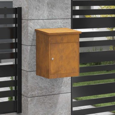 vidaXL Θυρίδα Πακέτων με αποθήκευση Σκ rusty 47,5 x 38 x 59 εκ.