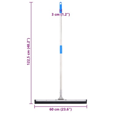 vidaXL Κεφαλή Σκουπίσματος Δαπέδου 60x122,5 εκ. Ατσάλι/Καουτσούκ