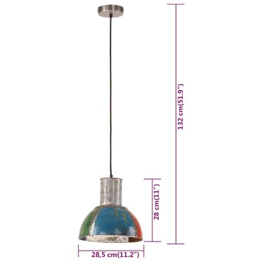 vidaXL Φωτιστικό Industrial Στρογγυλό 25 W Πολύχρωμο 28,5 εκ. Ε27