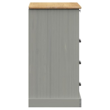 vidaXL Συρταριέρα VIGO Γκρι 80x40x76cm από Μασίφ Ξύλο Πεύκου 1 τεμ.