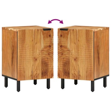 vidaXL Ντουλάπι Μπάνιου Καφέ 38x33x58cm Στερεό ξύλο μάνγκο 1 τεμ.