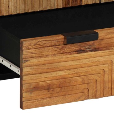 vidaXL Highboard με συρτάρι Καφέ 60 χ 33 χ Στερεό ξύλο μάνγκο 60x33x100cm