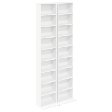 vidaXL Ντουλάπα CD 2 τεμ. Λευκό 33x23,5x175cm Επεξεργασμένο Ξύλο