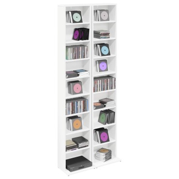 vidaXL Ντουλάπα CD 2 τεμ. Λευκό 33x23,5x175cm Επεξεργασμένο Ξύλο