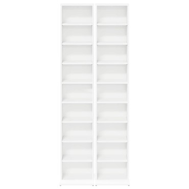 vidaXL Ντουλάπα CD 2 τεμ. Λευκό 33x23,5x175cm Επεξεργασμένο Ξύλο