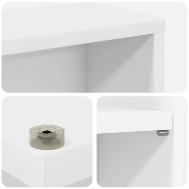 vidaXL Ντουλάπα CD 2 τεμ. Λευκό 33x23,5x175cm Επεξεργασμένο Ξύλο