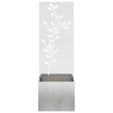 vidaXL Οθόνη Ιδιωτικότητας Κήπου Floral Ασημί 50 x 32 x 150 εκ
