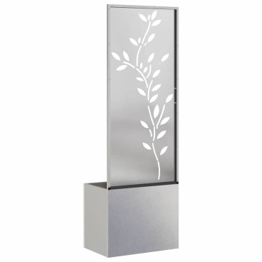 vidaXL Οθόνη Ιδιωτικότητας Κήπου Floral Ασημί 50 x 32 x 150 εκ