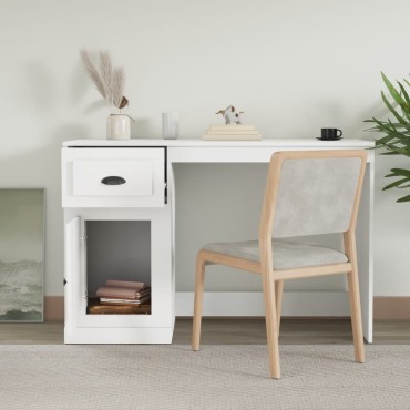 vidaXL Γραφείο με Συρτάρι Λευκό 115x50x75cm από Επεξεργασμένο Ξύλο 1 τεμ.