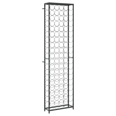 vidaXL Ραφιέρα Κρασιών 95 Μπουκ. Μαύρη 54x18x200cm Σφυρήλατο Σίδερο 1 τεμ.
