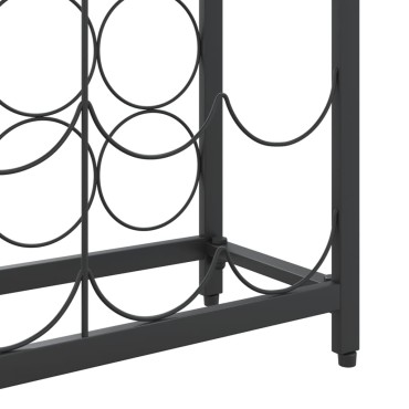 vidaXL Ραφιέρα Κρασιών 95 Μπουκ. Μαύρη 54x18x200cm Σφυρήλατο Σίδερο 1 τεμ.