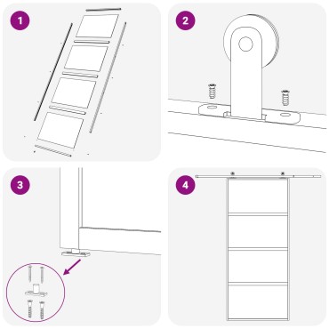 vidaXL Συρόμενη Πόρτα 76 x 205 cm Θρυμματισμένο Γυαλί και Αλουμίνιο