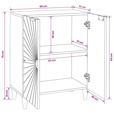 vidaXL Πλαϊνό γραφείο Μαύρο και Χρυσό 60x33x75cm