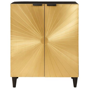 vidaXL Πλαϊνό γραφείο Μαύρο και Χρυσό 60x33x75cm