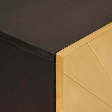 vidaXL Πλαϊνό γραφείο Μαύρο και Χρυσό 60x33x75cm