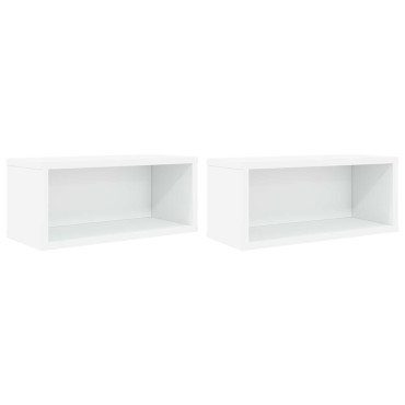 vidaXL Ράφι Αποθήκευσης CDs 2 τμχ. Λευκό 40 x 17 x 17 εκ.