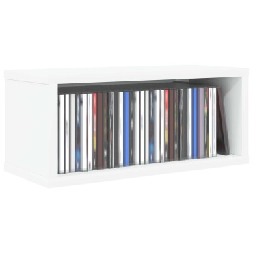 vidaXL Ράφι Αποθήκευσης CDs 2 τμχ. Λευκό 40 x 17 x 17 εκ.